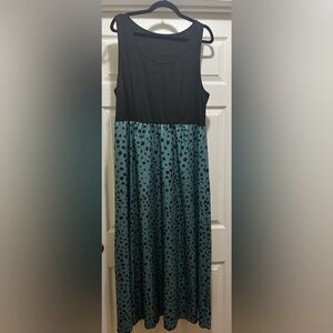 SHEIN Black and Teal Polka Dot Maxi Skirt